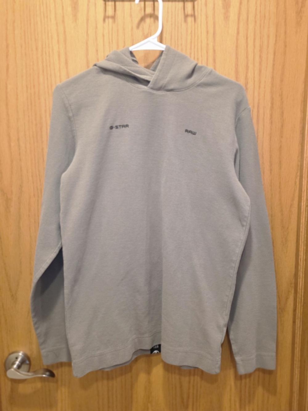 G-Star Men's Taupe Waffle Knit Pullover Hoodie